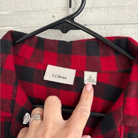 LL Bean Scotch Plaid Flannel Pajama Set Large Red Black Buffalo Check Rob Roy - Picture 3 of 6